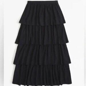NWT Abercrombie & Fitch Tiered Crinkled Texture Maxi Skirt